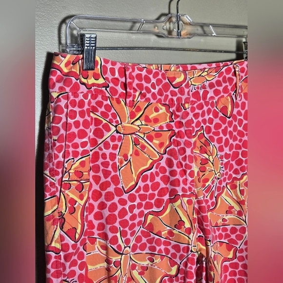 Vintage Lilly Pulitzer Butterfly Print Crapri Pants, Size 8 - Picture 3 of 5